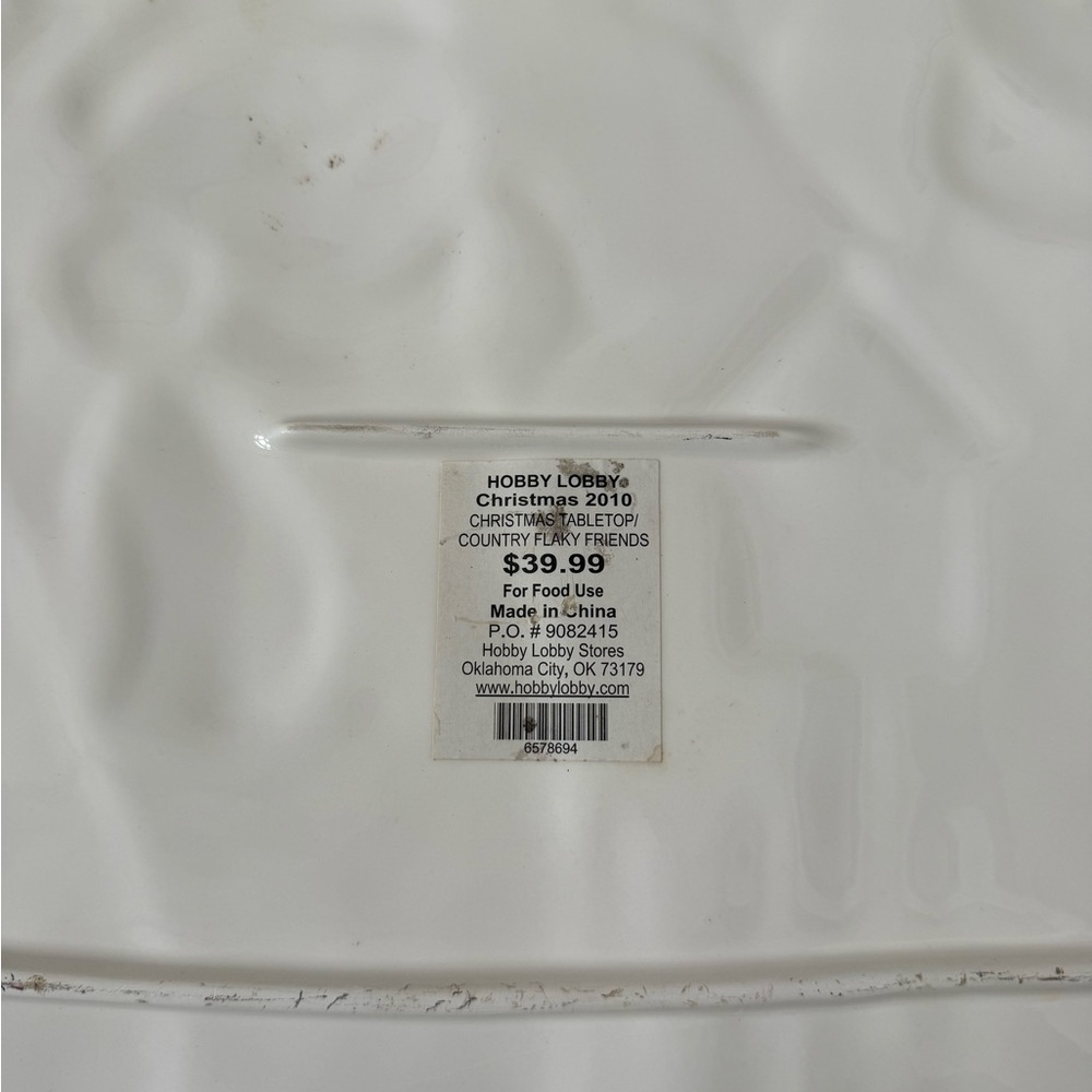 Hobby lobby, snowman Christmas, winter glass serving tray - Picture 3 of 4
